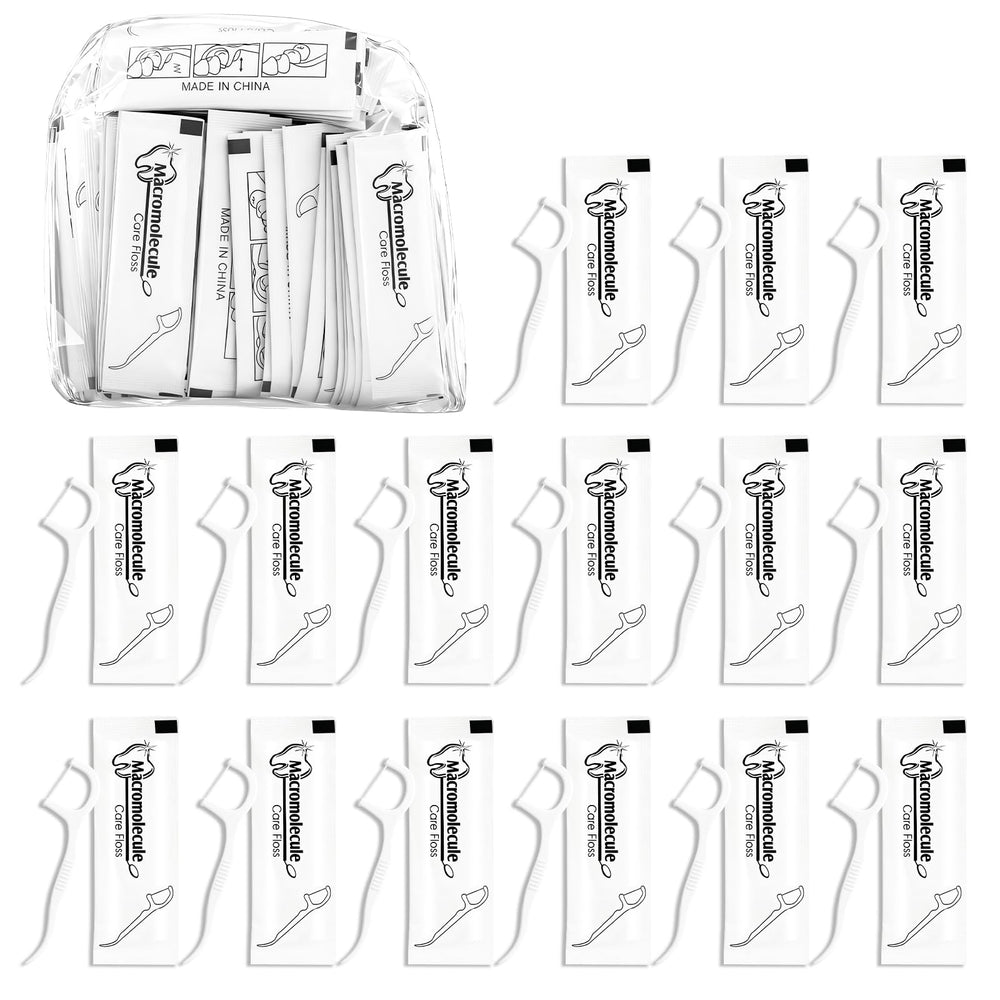 Individually wrapped floss picks in bulk packaging (500-count)