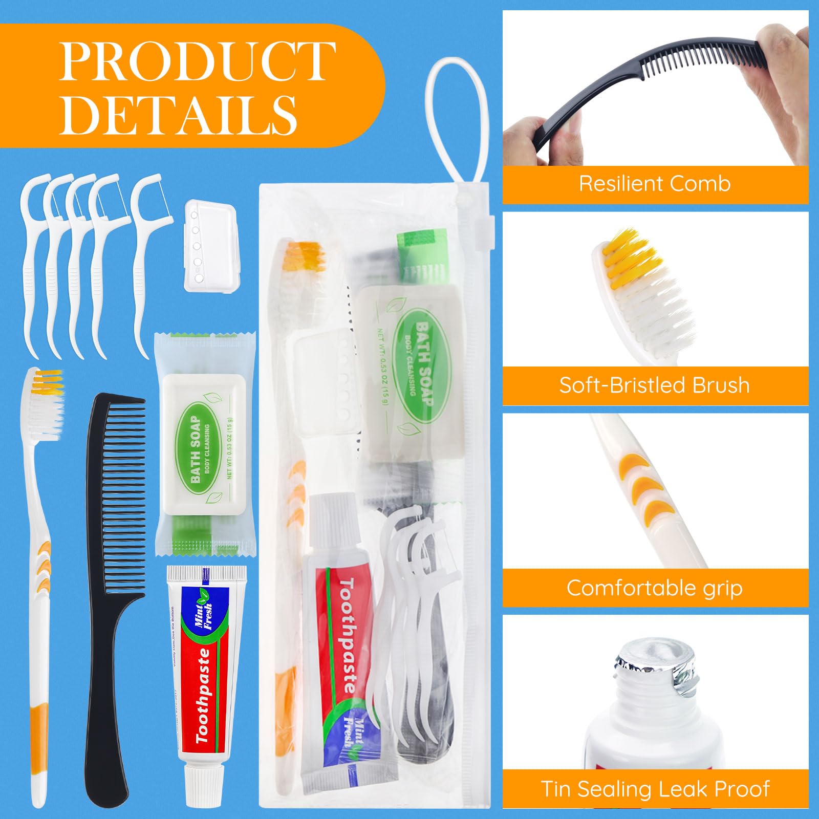 Bulk hygiene kit packaging for donation programs