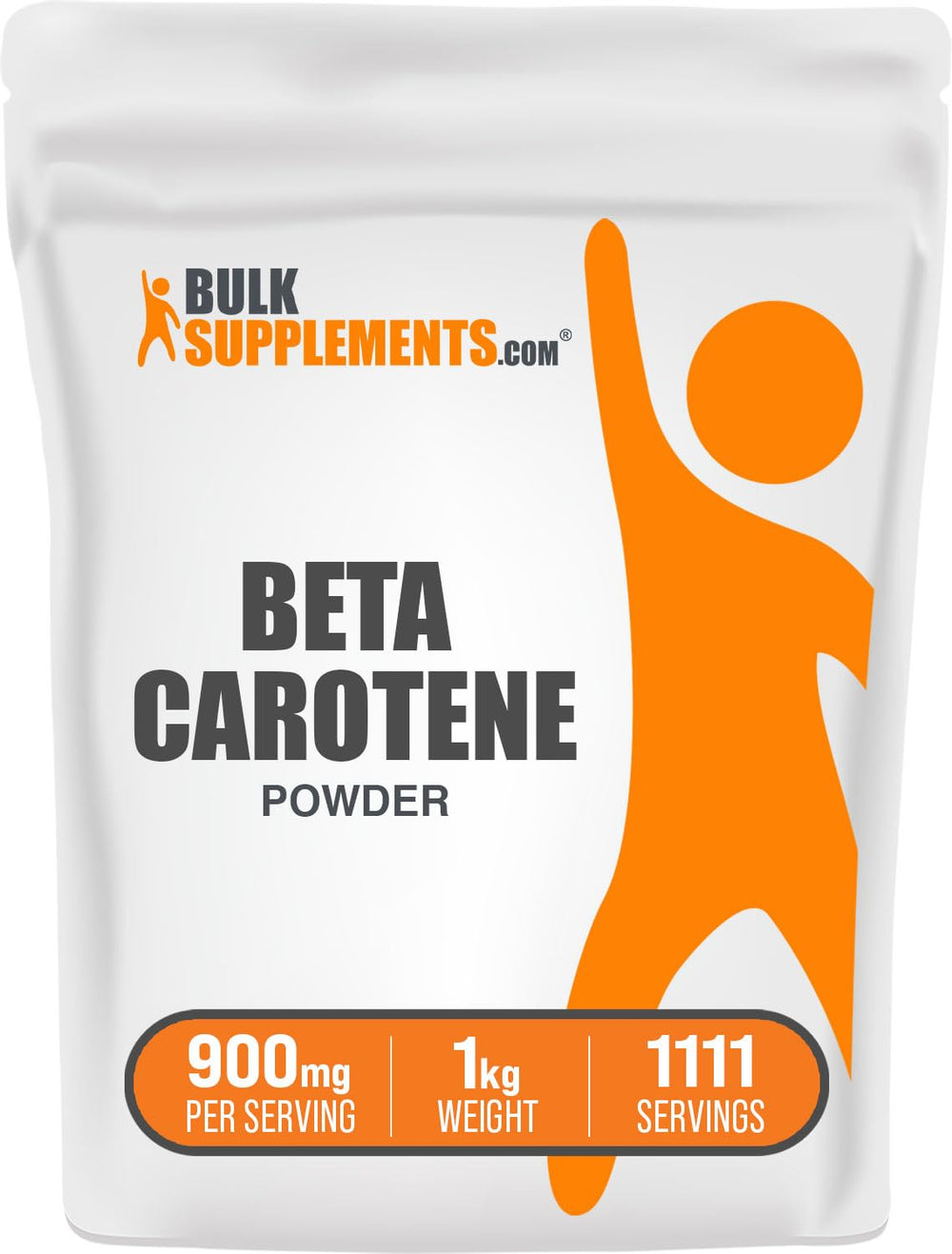Product shot of BulkSupplements Beta Carotene Powder in 1kg packaging.