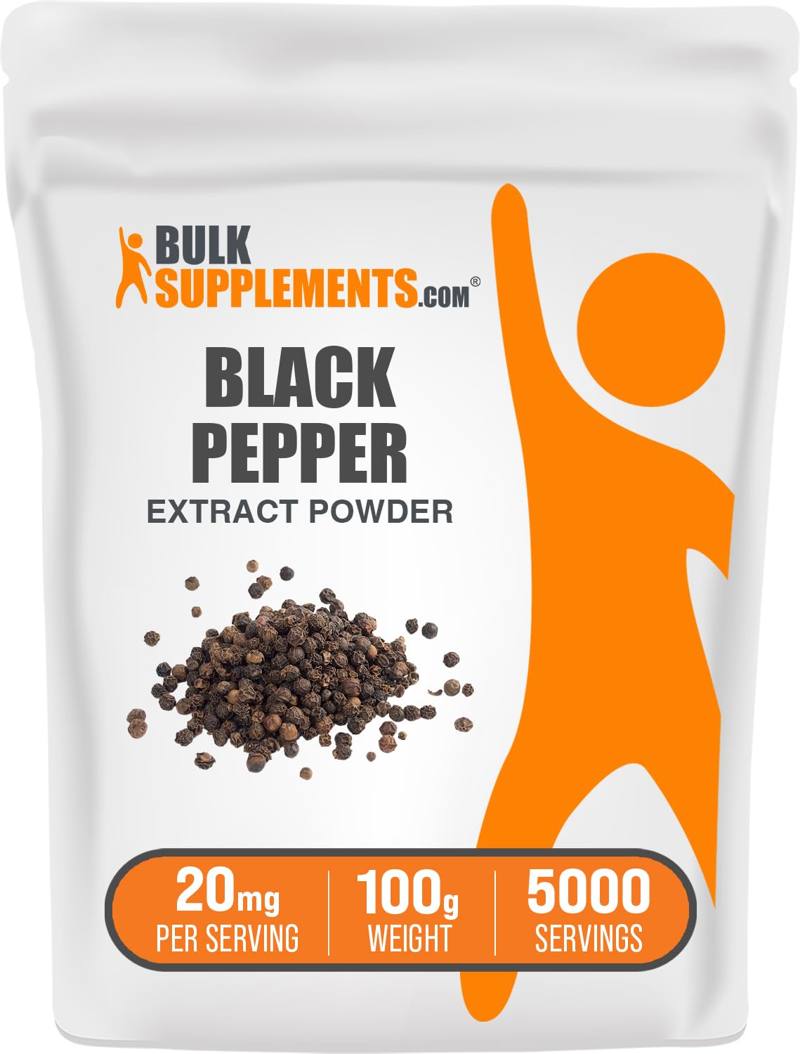 BulkSupplements Black Pepper Extract Powder 100g packaging image