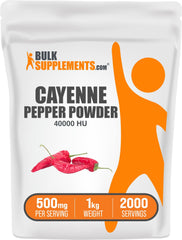 BulkSupplements Cayenne Pepper 40000 HU Powder 1kg container