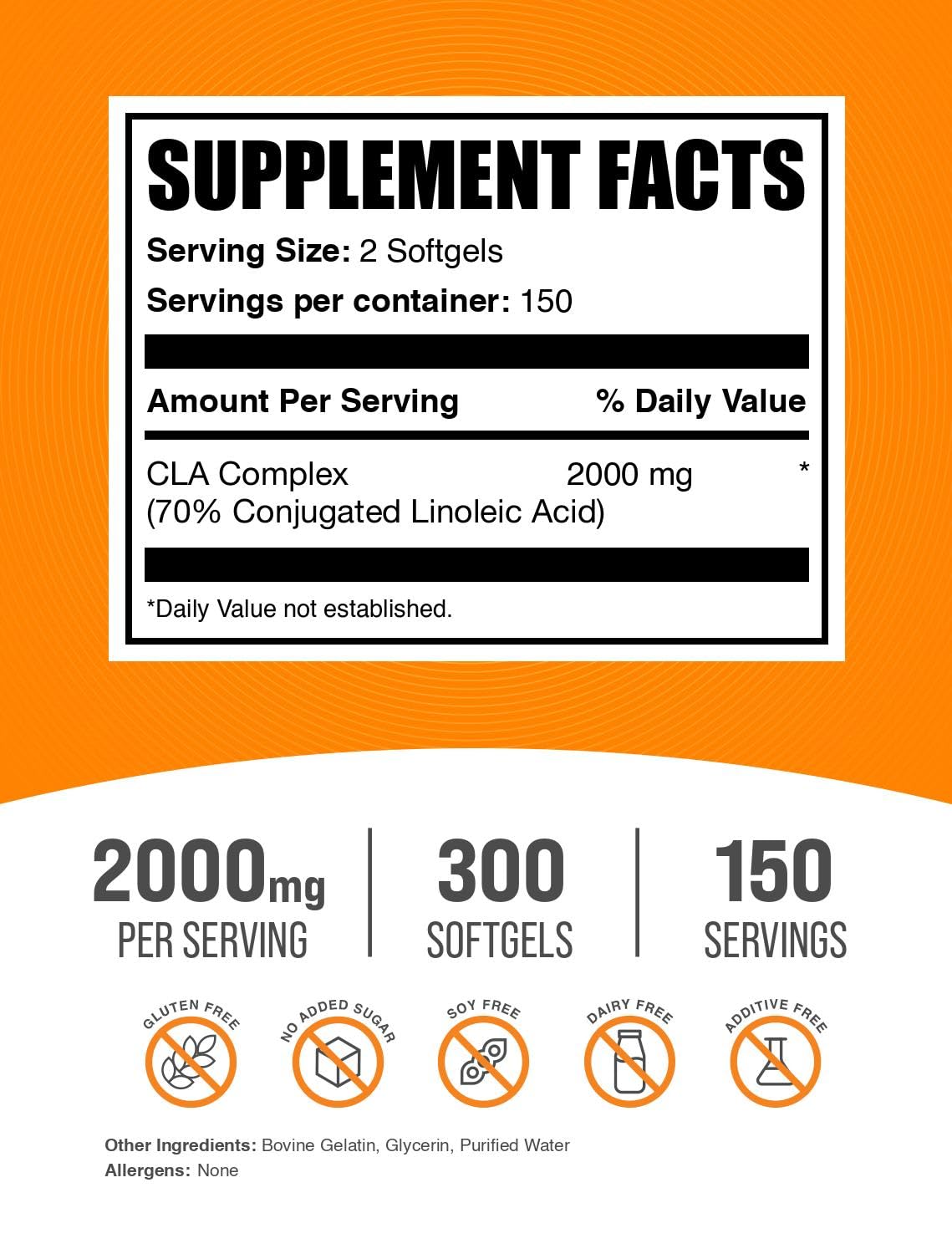 CLA Softgels safflower oil ingredient close up