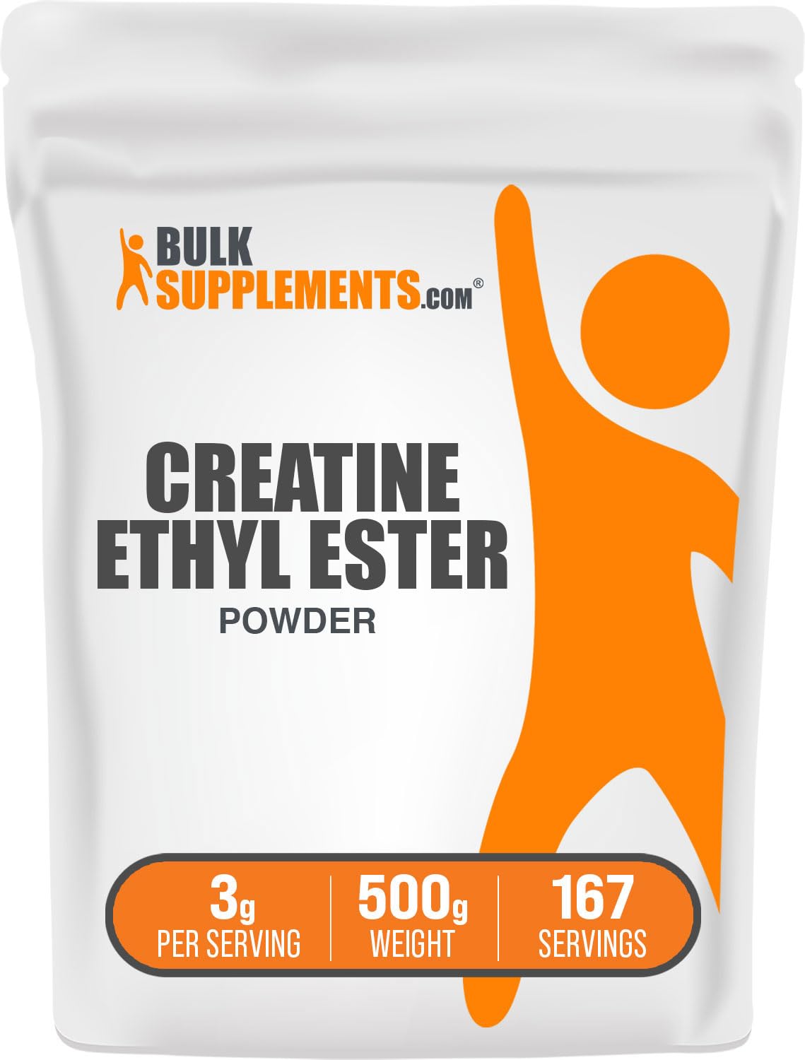 Bulk Supplements Creatine Ethyl Ester HCl powder 500g front label