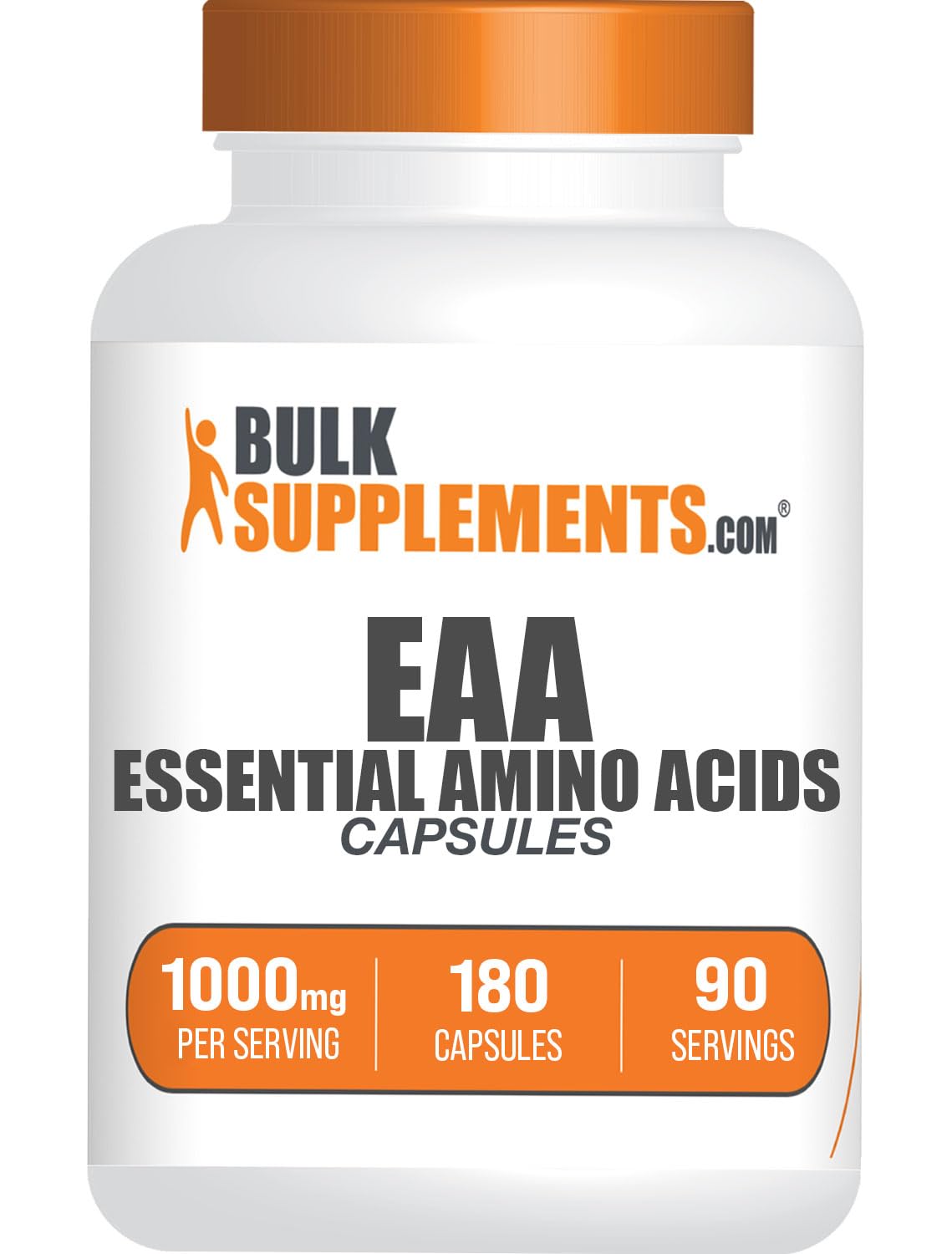 BulkSupplements Essential Amino Acids Capsules bottle front view