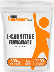 Front view of BulkSupplements L-Carnitine Fumarate Powder 1kg container