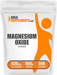 BulkSupplements Magnesium Oxide Powder 500 g front view