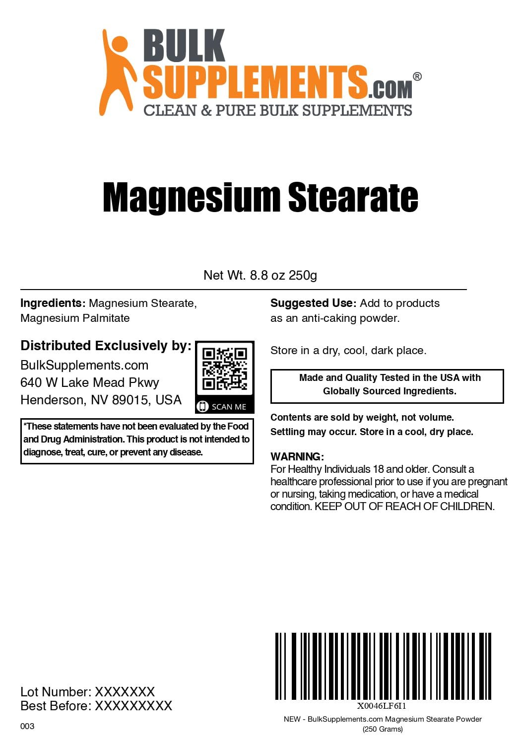 Magnesium Stearate powder in a scoop