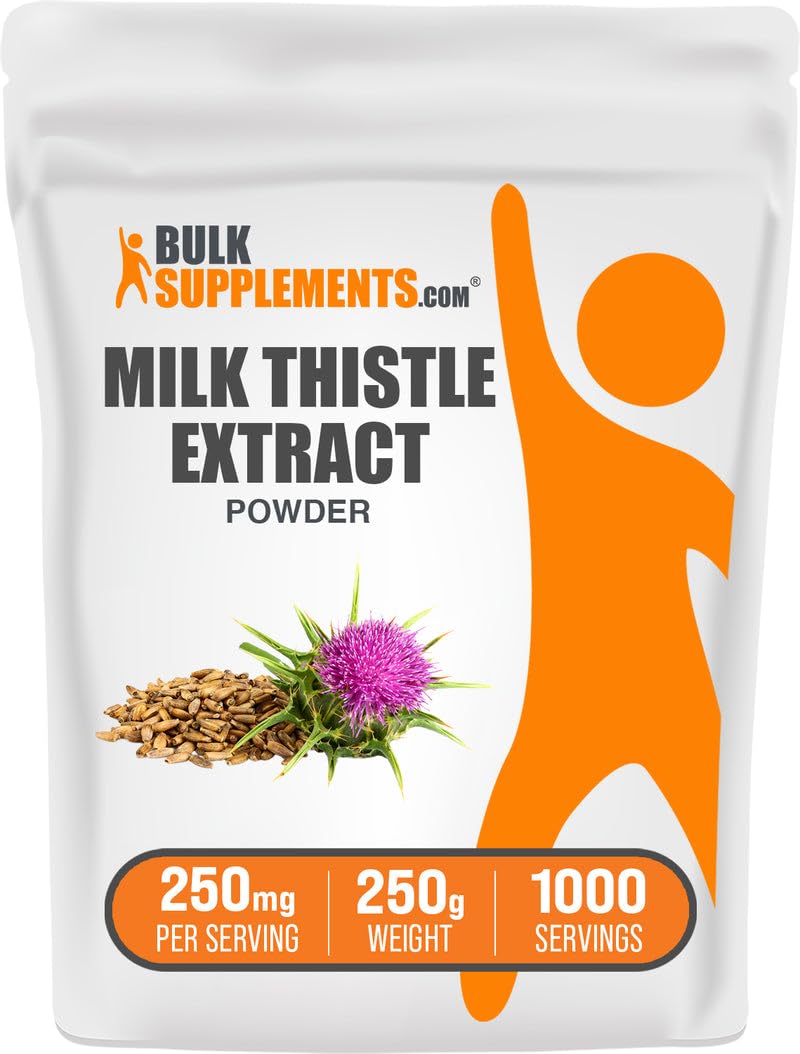 BulkSupplements Milk Thistle Extract Powder 250 mg per serving in 250 g container