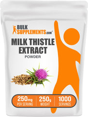 BulkSupplements Milk Thistle Extract Powder 250 mg per serving in 250 g container