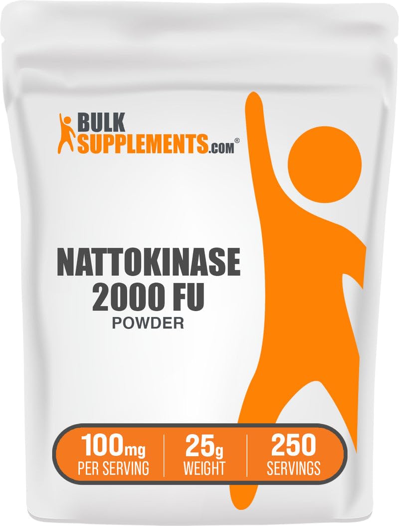 BulkSupplements Nattokinase 2000 FU powder bottle with label
