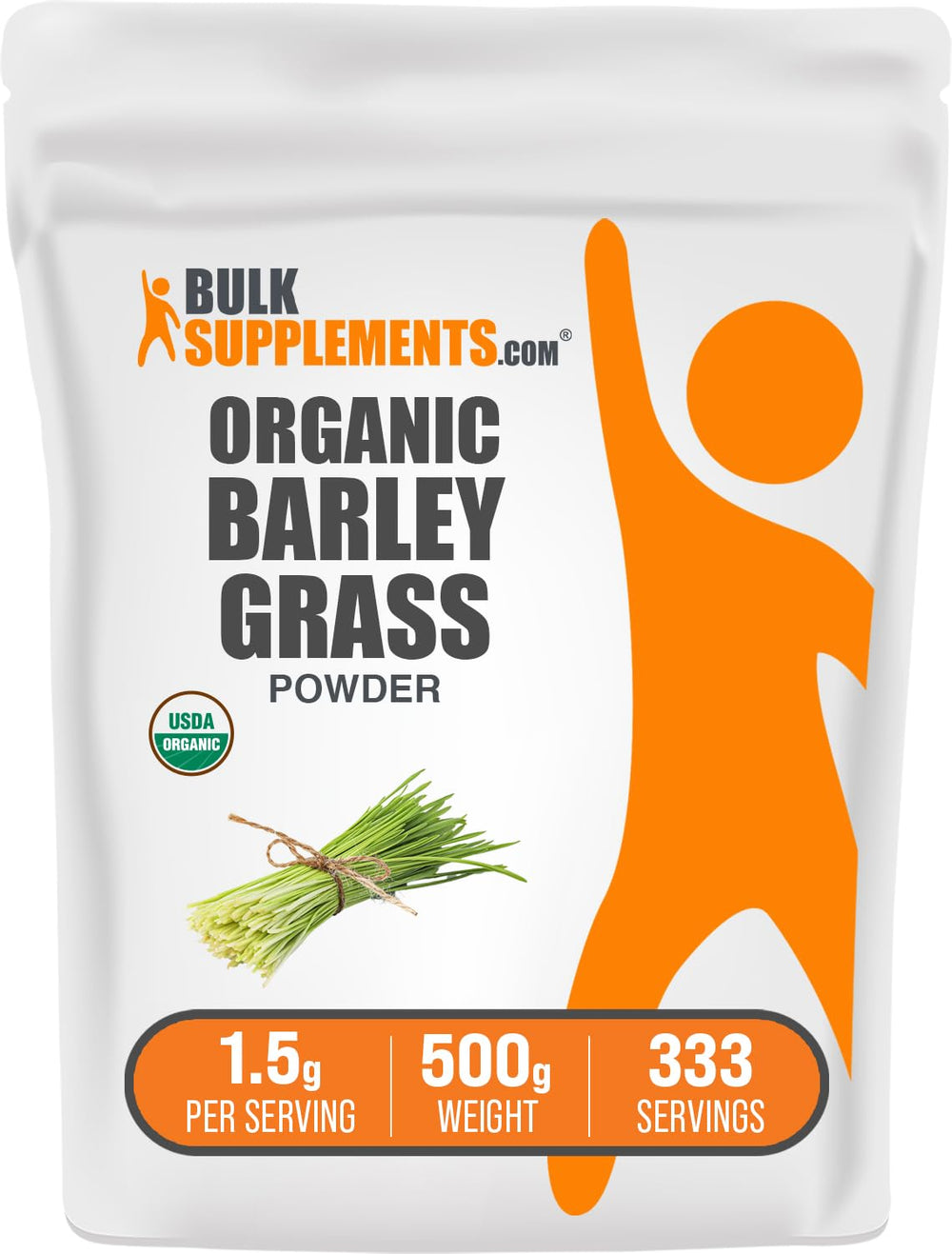 BulkSupplements Organic Barley Grass Powder 500g container