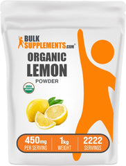 1kg BulkSupplements Organic Lemon Powder pack