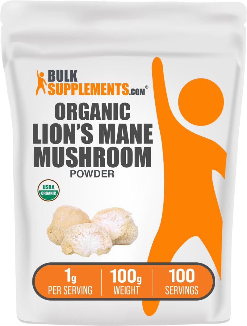 Organic Lions Mane Mushroom Powder 100g packaging