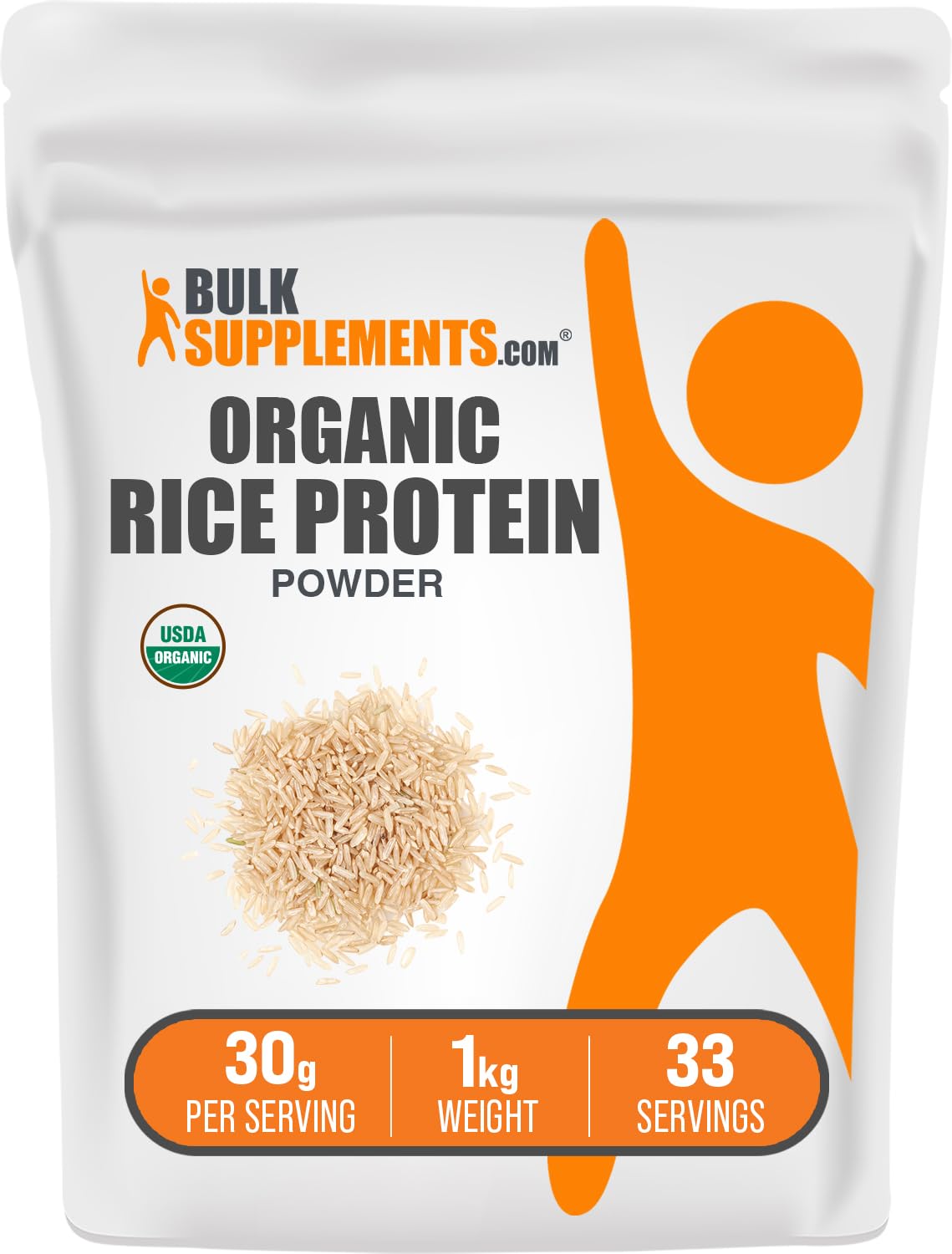 1kg container of Organic Rice Protein Powder – unflavored