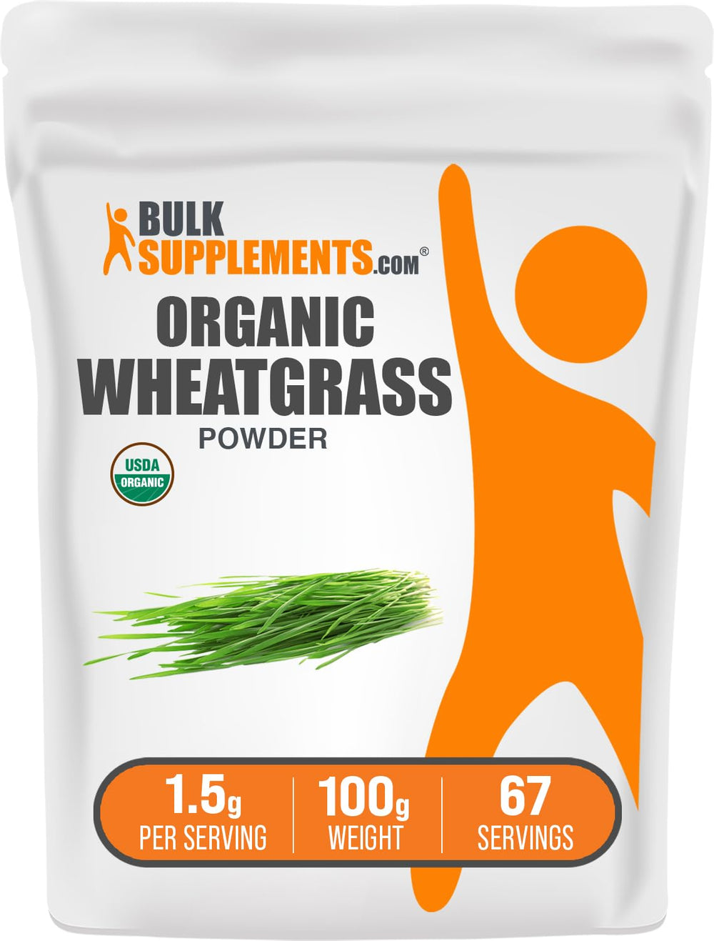 BulkSupplements Organic Wheatgrass Powder container label