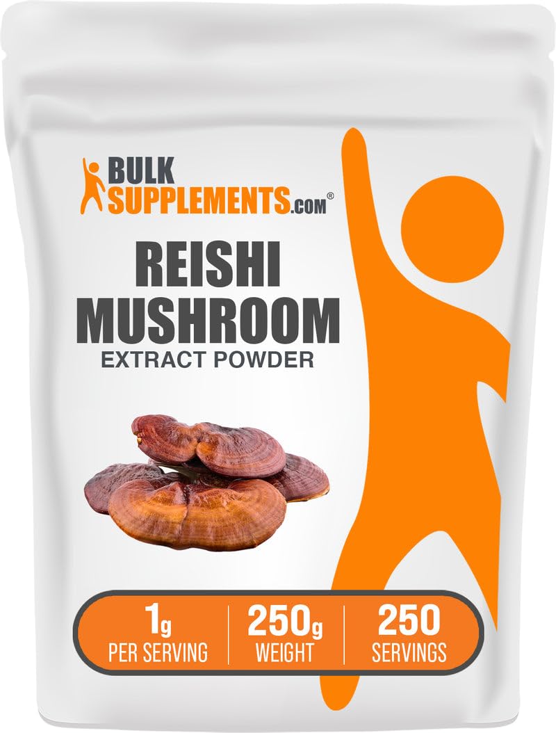 BulkSupplements Reishi Mushroom Extract Powder 250g with 1g serving