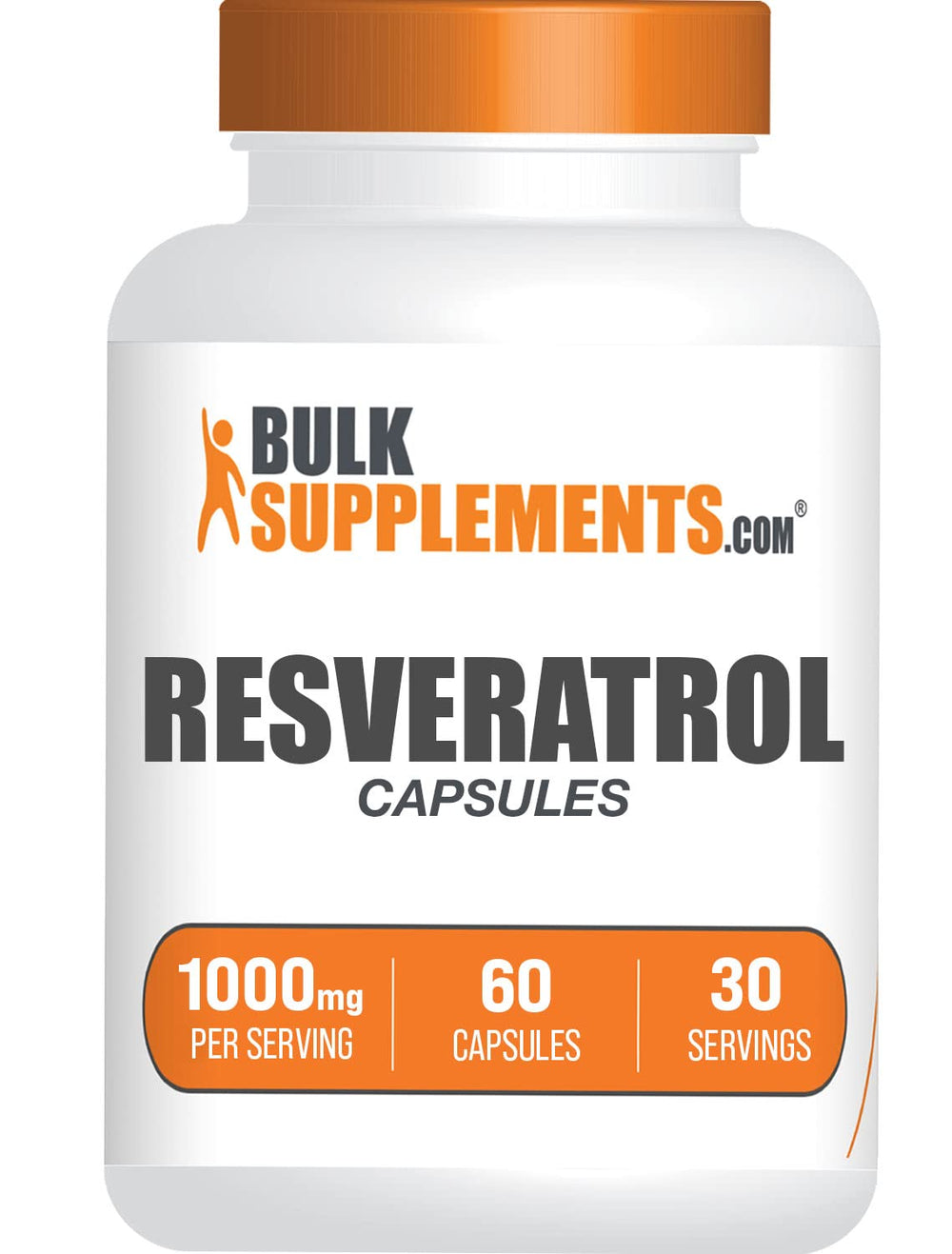 BulkSupplements Resveratrol 1000mg capsules bottle - 60 count