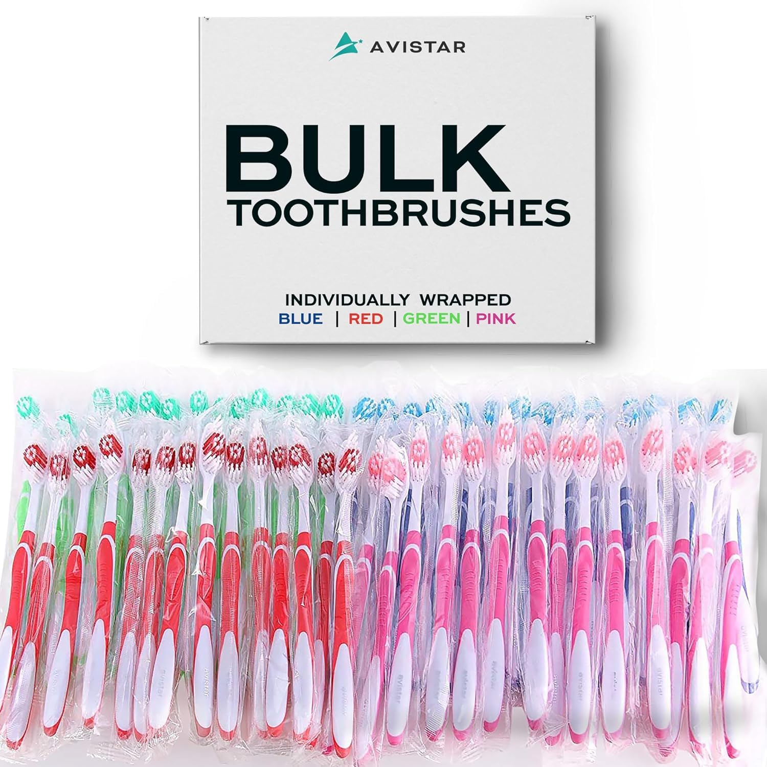 Bulk 24-pack of Avistar disposable toothbrushes