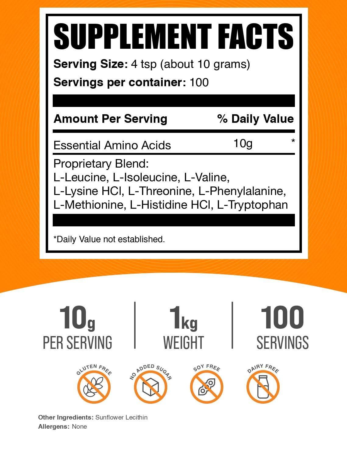 Unflavored Essential Amino Acids powder being poured into a shaker