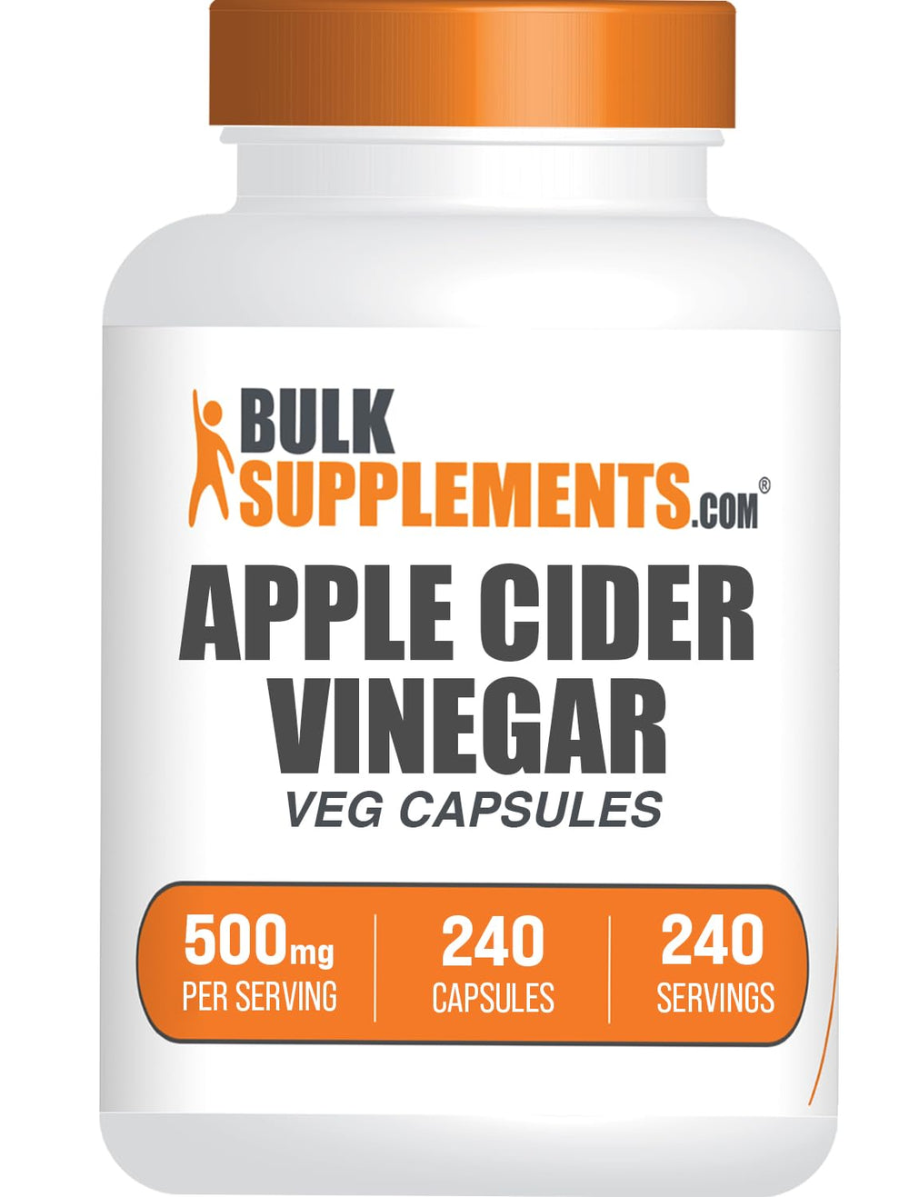 BulkSupplements Apple Cider Vinegar Capsules bottle for easy daily use