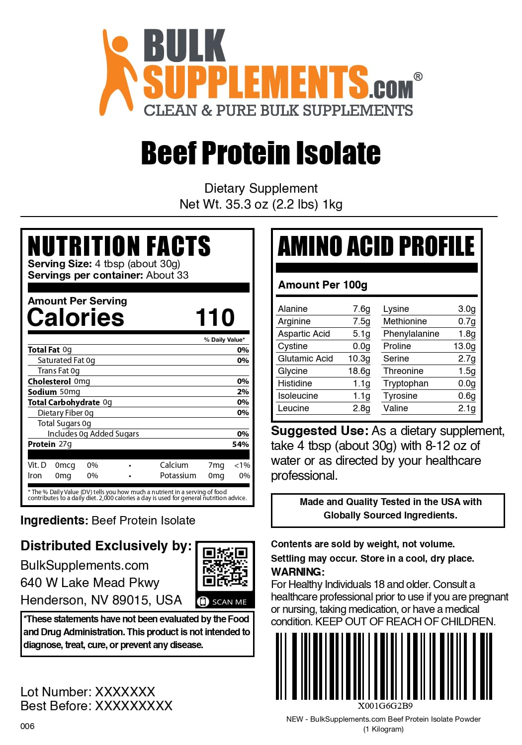 BulkSupplements Beef Protein Isolate Powder shake promotes convenient fitness routine integration.