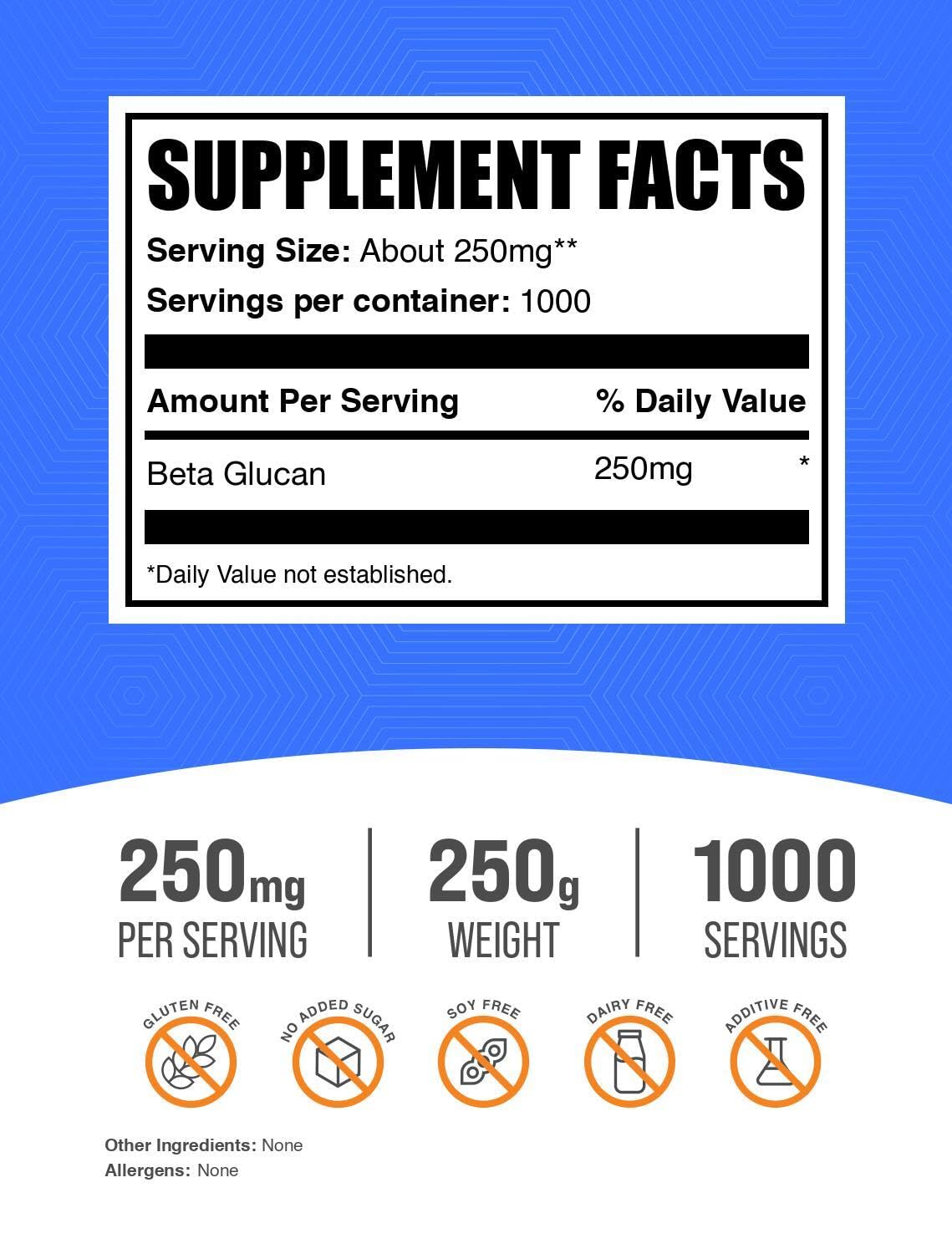BulkSupplements Beta Glucan powder dissolves easily in water for quick intake