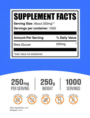 BulkSupplements Beta Glucan powder dissolves easily in water for quick intake