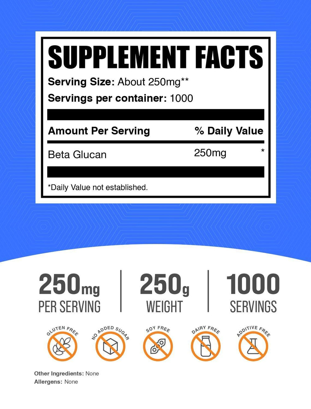 BulkSupplements Beta Glucan powder scoop shown for easy mixing into smoothies