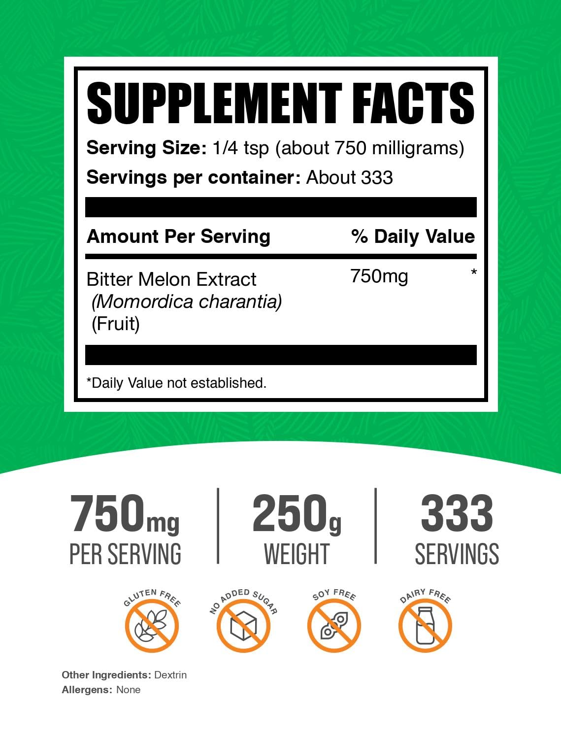 BulkSupplements Bitter Melon Extract Powder scoop for easy daily dosage.