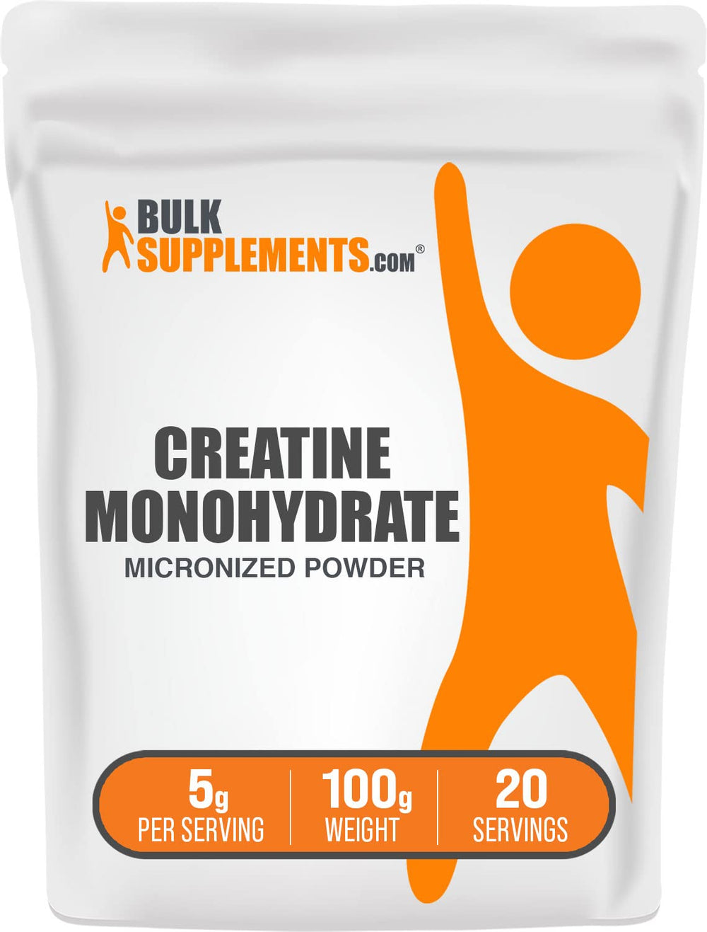 BulkSupplements creatine micronized bottle pour shows easy mixing into shakes