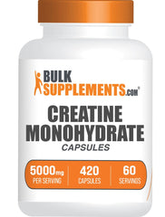 Creatine Monohydrate capsules bottle with 420 count label
