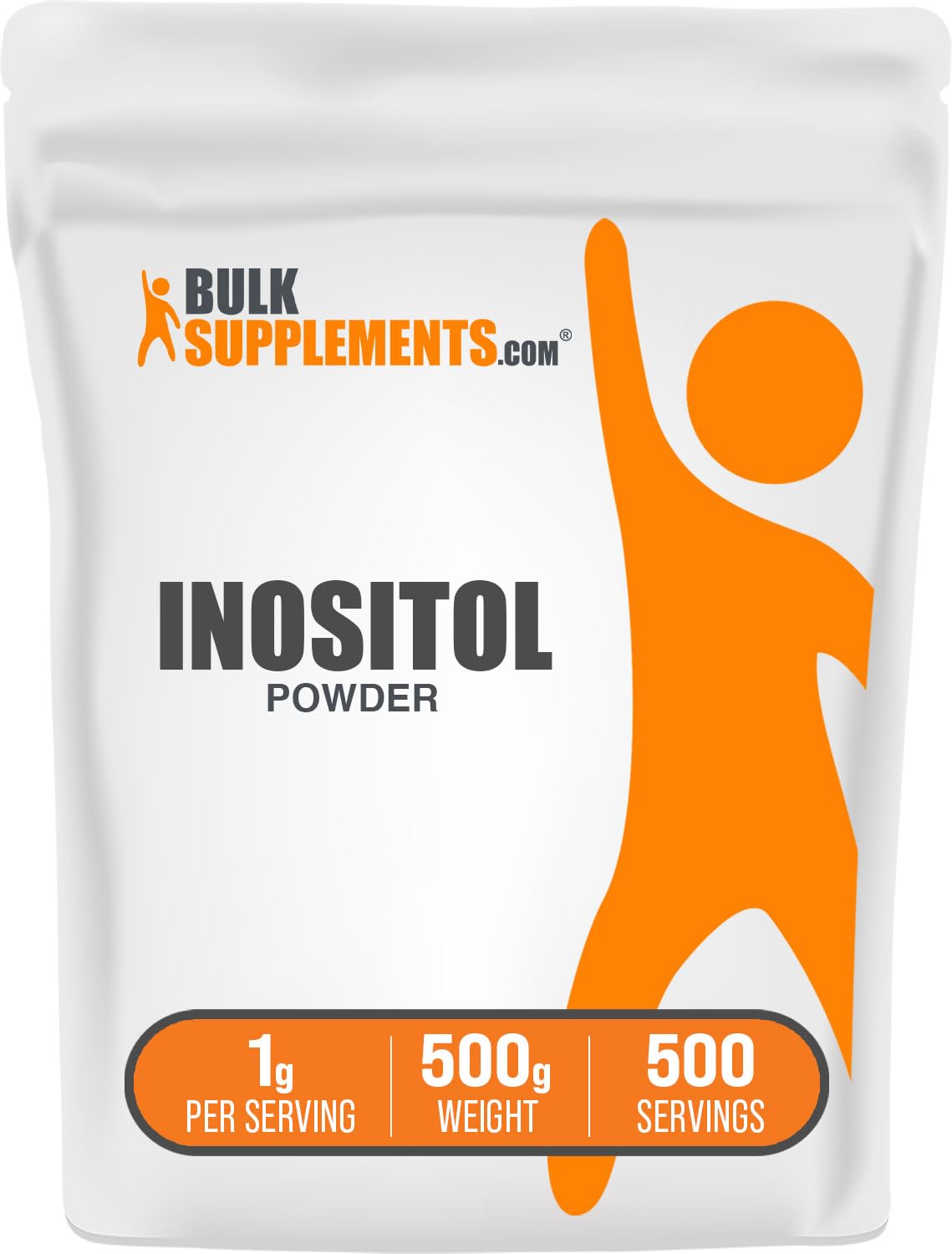 BulkSupplements pouch front view showing label and resealable packaging benefit