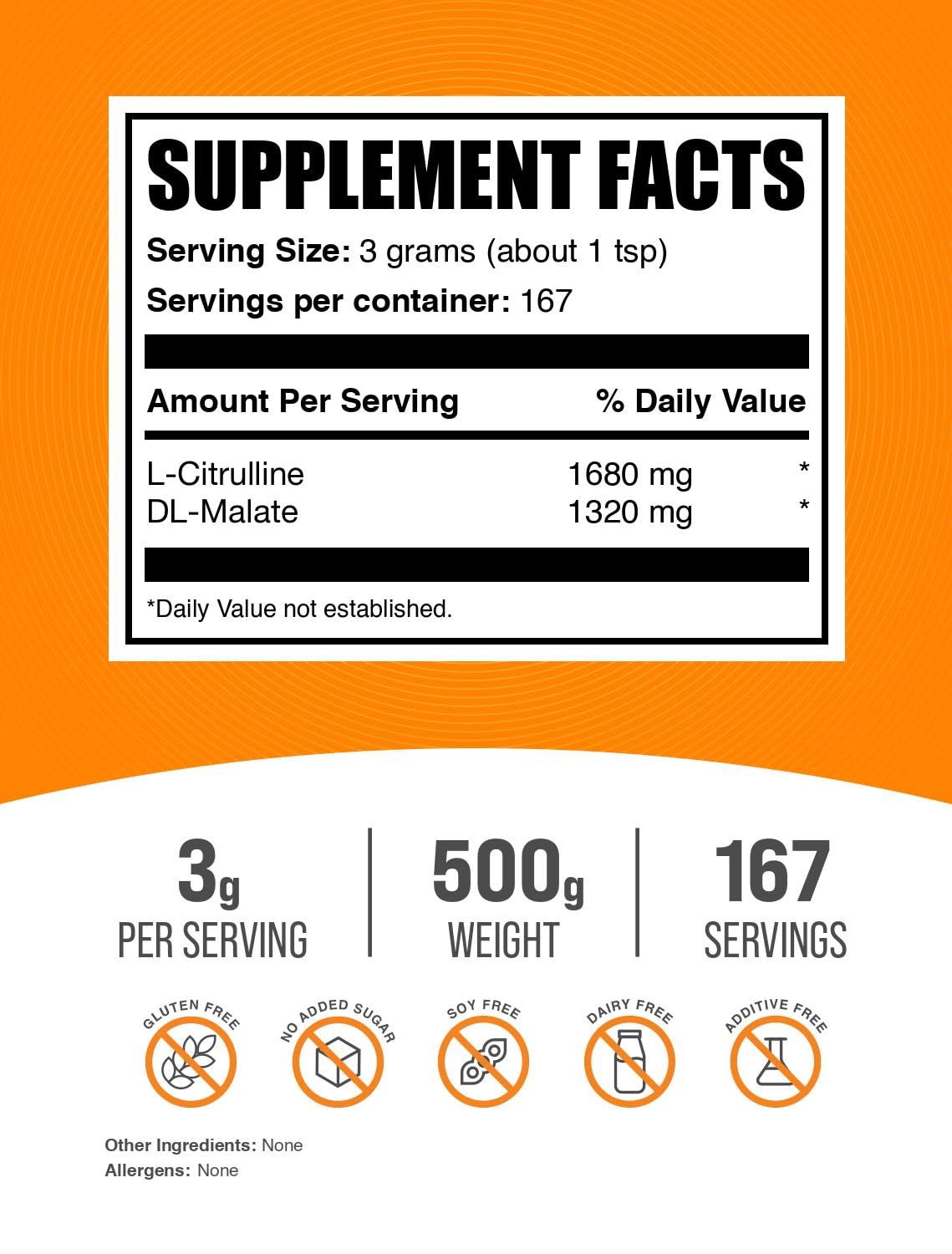 BulkSupplements L-Citrulline Malate 1:1 powder scoop for easy measuring and mixing