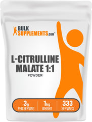 BulkSupplements L-Citrulline Malate bottle pouring for pre-workout energy support