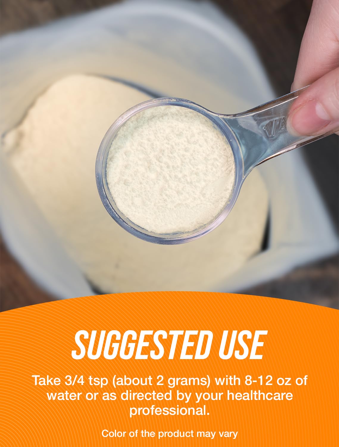 BulkSupplements OKG powder label close-up shows ingredients and quality.