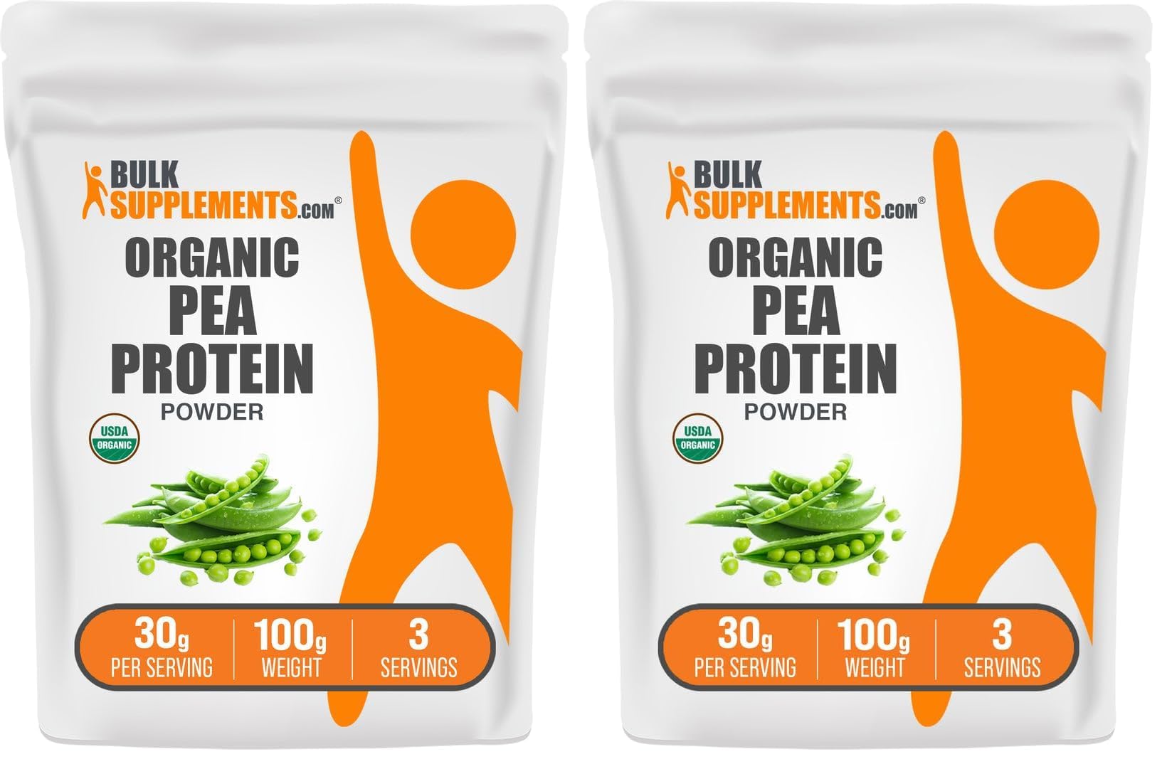 BulkSupplements Organic Pea Protein Powder bottle-front — clean vegan protein option for shakes