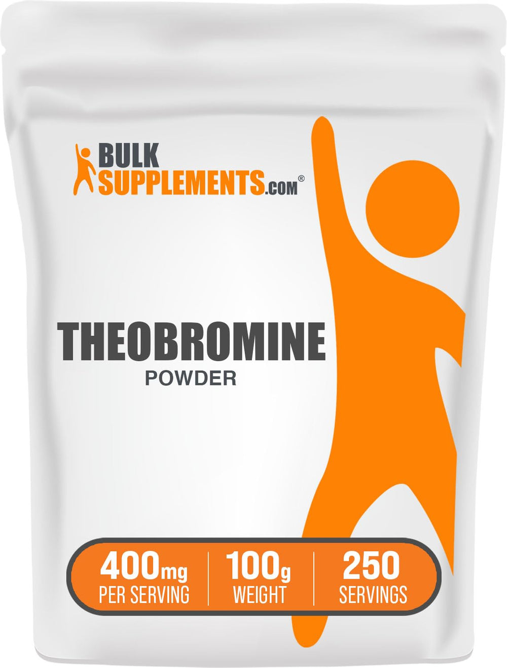 BulkSupplements Theobromine powder scoop showing measured serving for energy support