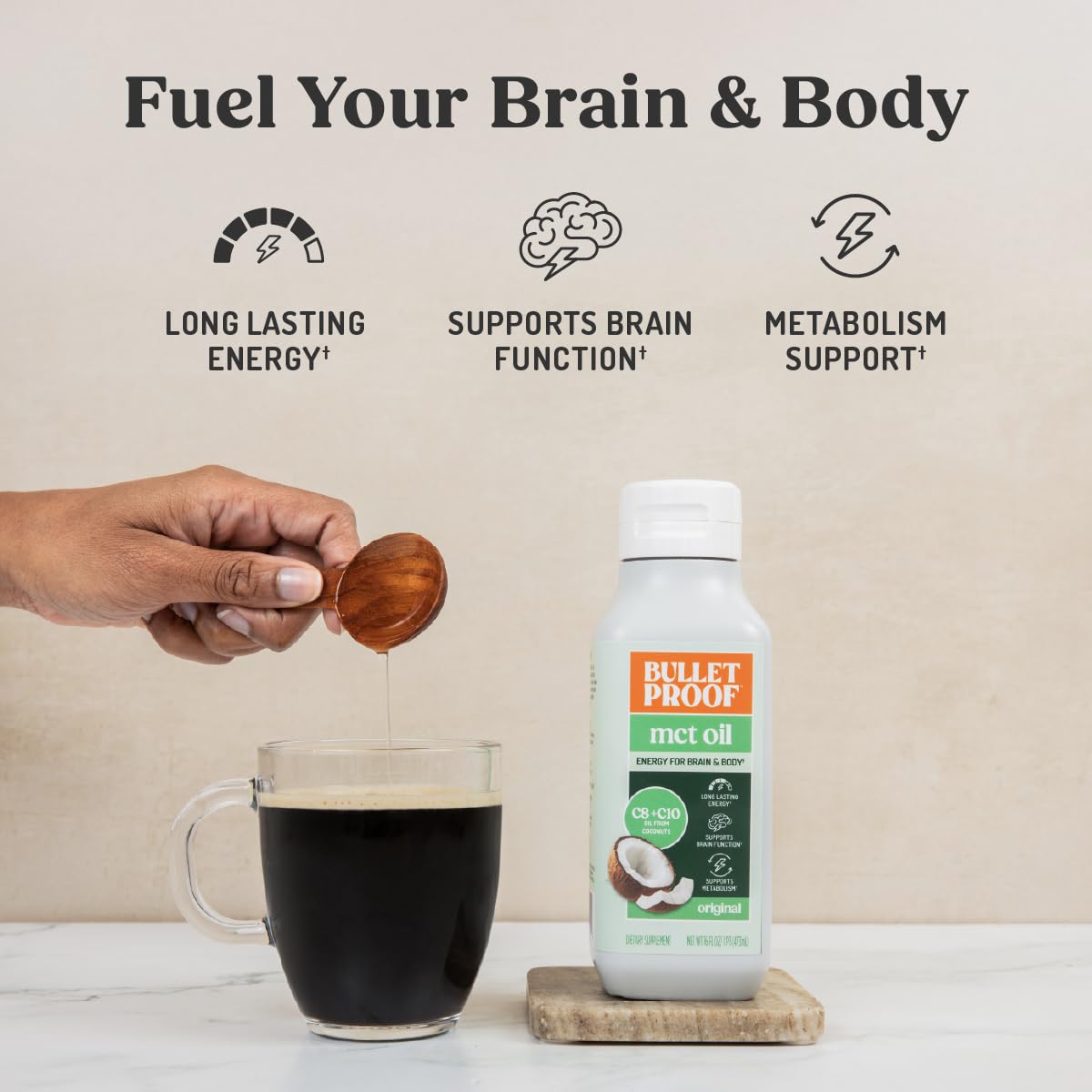 MCT oil derived from 100% coconut oil