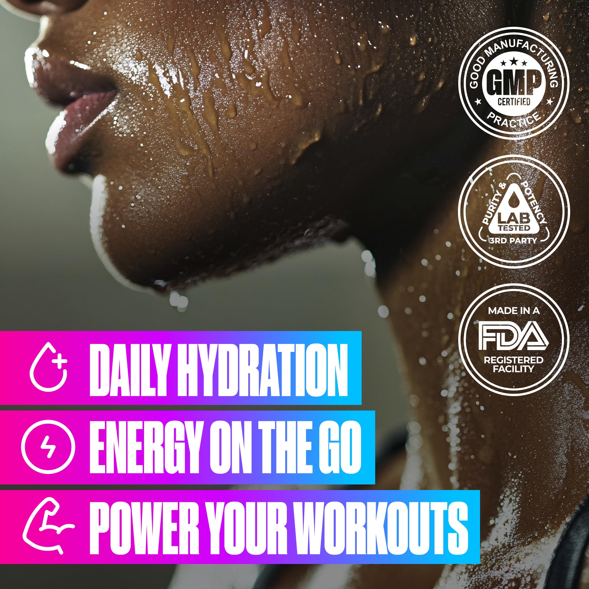 BullFit Hydrate being mixed in a water bottle for instant hydration.