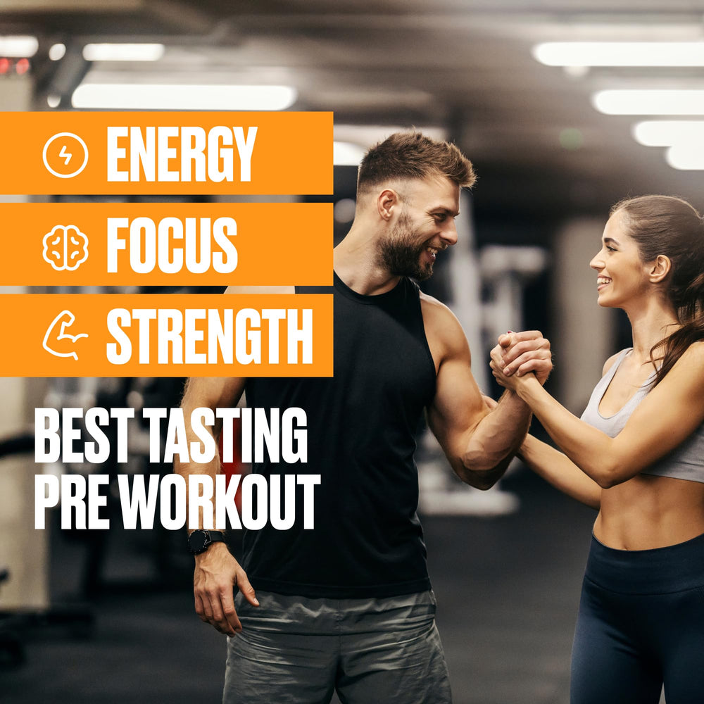 BULLFIT Peach Mango pour shows flavorful pre-workout energy for training