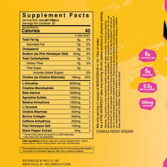 BULLFIT Pre Workout Pina Coolada dissolved in glass suggests a refreshing mix.