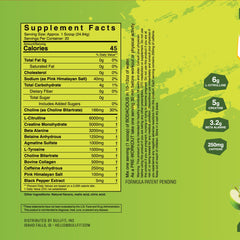 BullFit Pre-Workout Pina Colada glass pour illustrates quick energy boost for workouts.