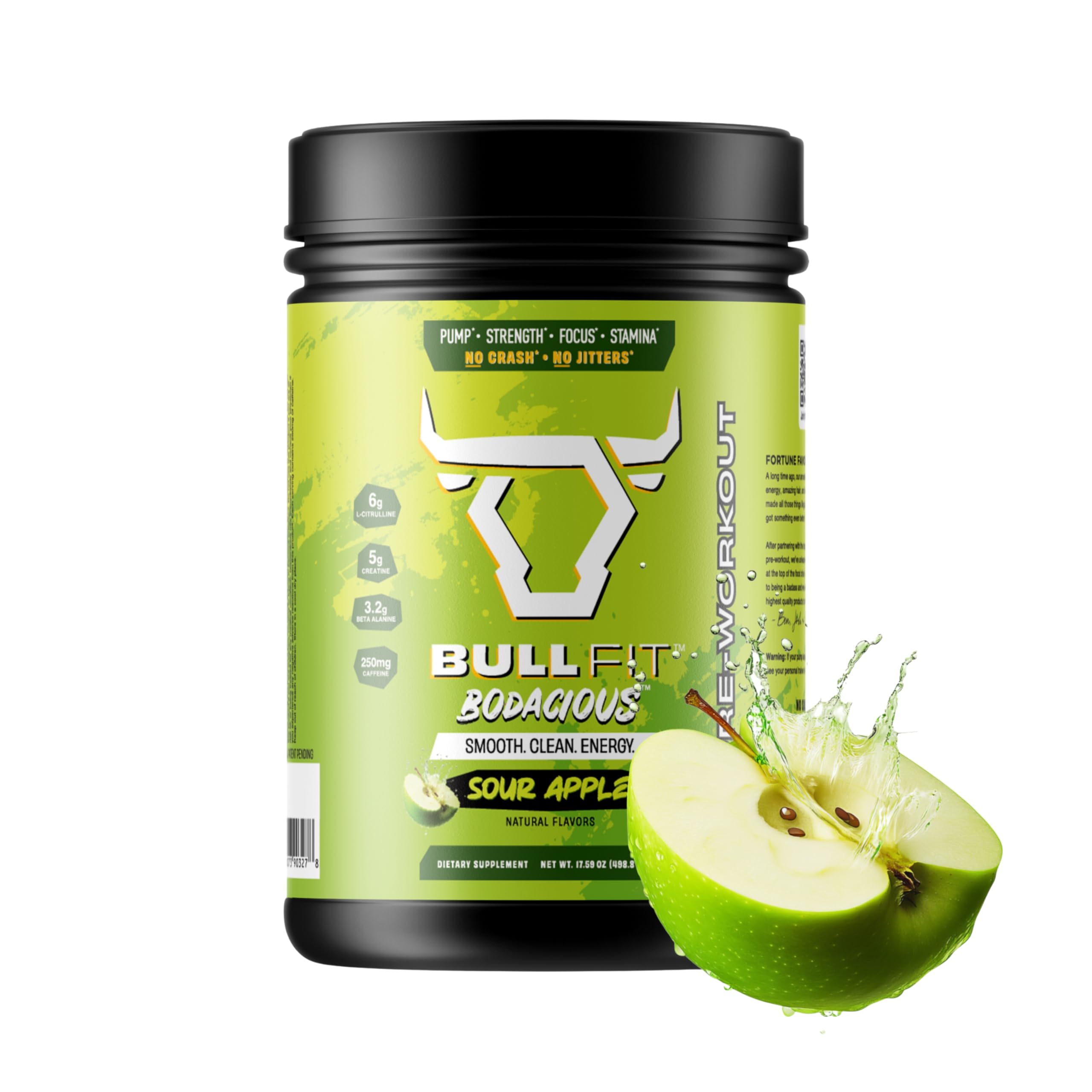 BullFit Pre-Workout Pina Colada tub front showcases tropical flavor for focused training.
