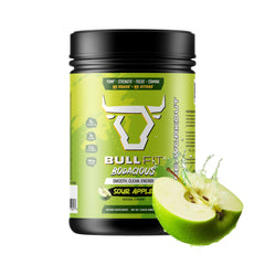 BullFit Pre-Workout Pina Colada tub front showcases tropical flavor for focused training.