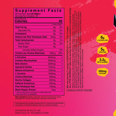 BullFit Pre Workout tub label highlights no sugar or artificial sweeteners