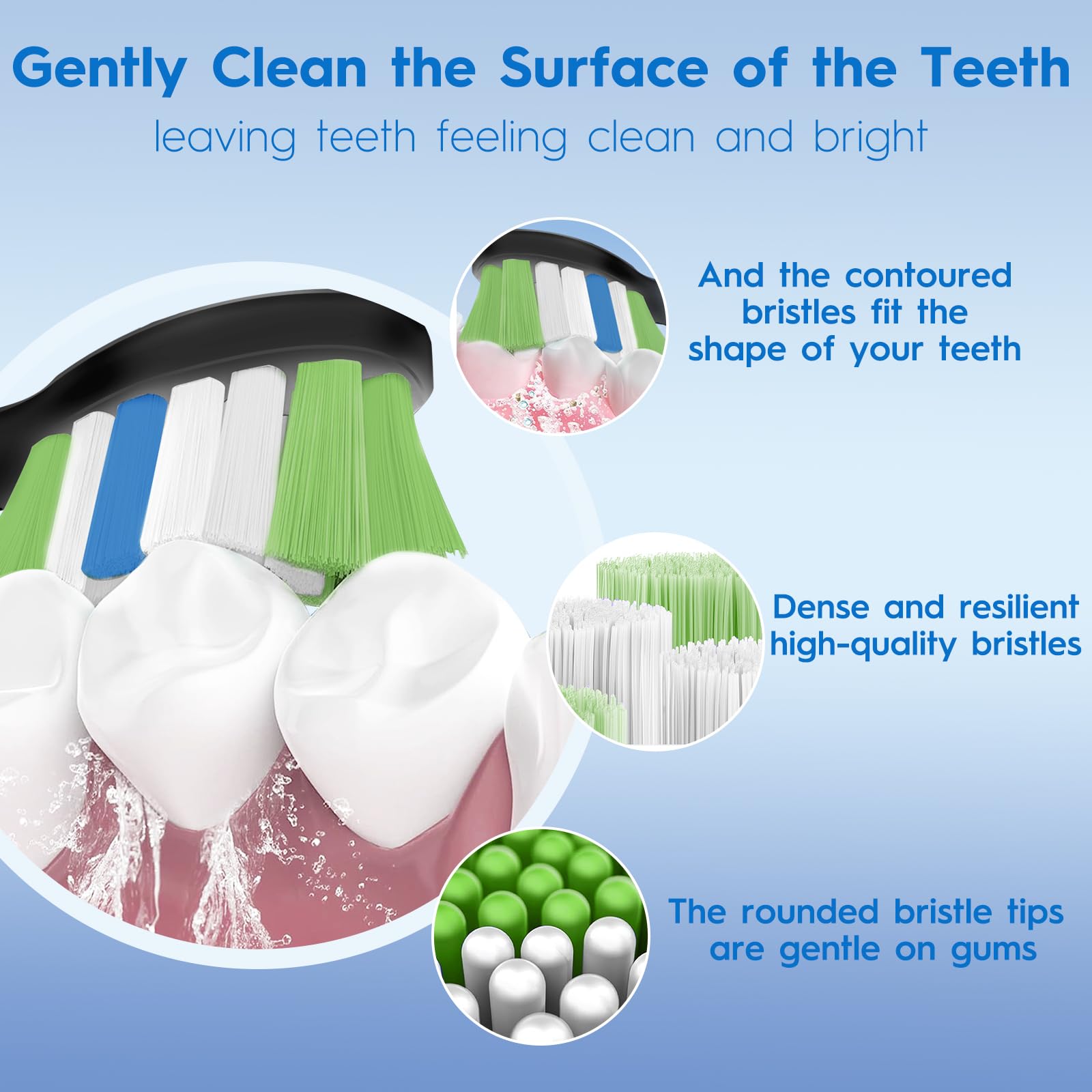 Bullnas brush heads with protective dust cap