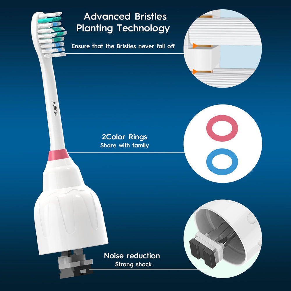 Individually vacuum-packed Bullnas brush heads with dust cap