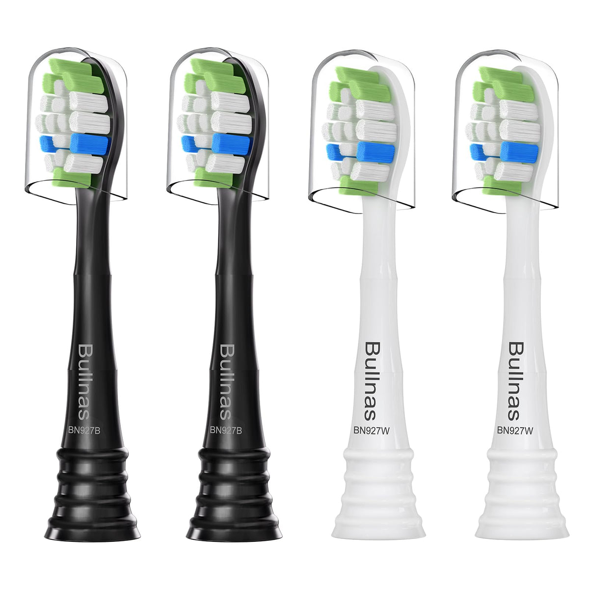 Bullnas W replacement brush head for Philips Sonicare 4100/5100/5300/6100 in black and white