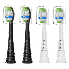 Bullnas W replacement brush head for Philips Sonicare 4100/5100/5300/6100 in black and white