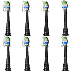Bullnas W replacement toothbrush head in black for Philips Sonicare snap-on handles